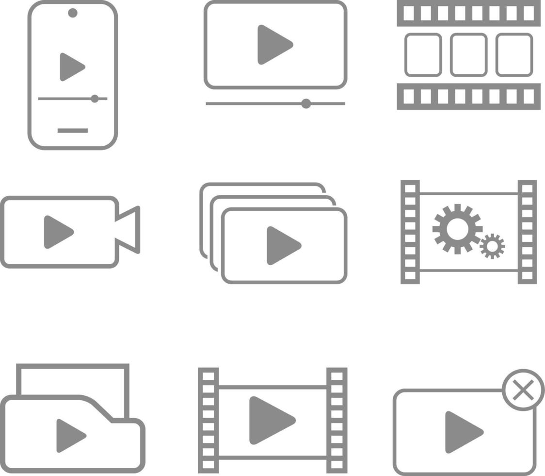 ícones de clipart símbolo logotipo vetor relacionado ao vídeo