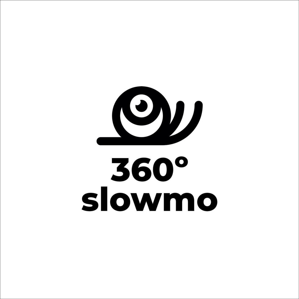 caracol mascote 360 logotipo da câmera lenta vetor