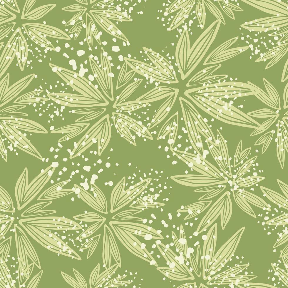 linha abstrata arte bud margarida sem costura padrão sobre fundo verde. papel de parede floral botânico moderno. vetor