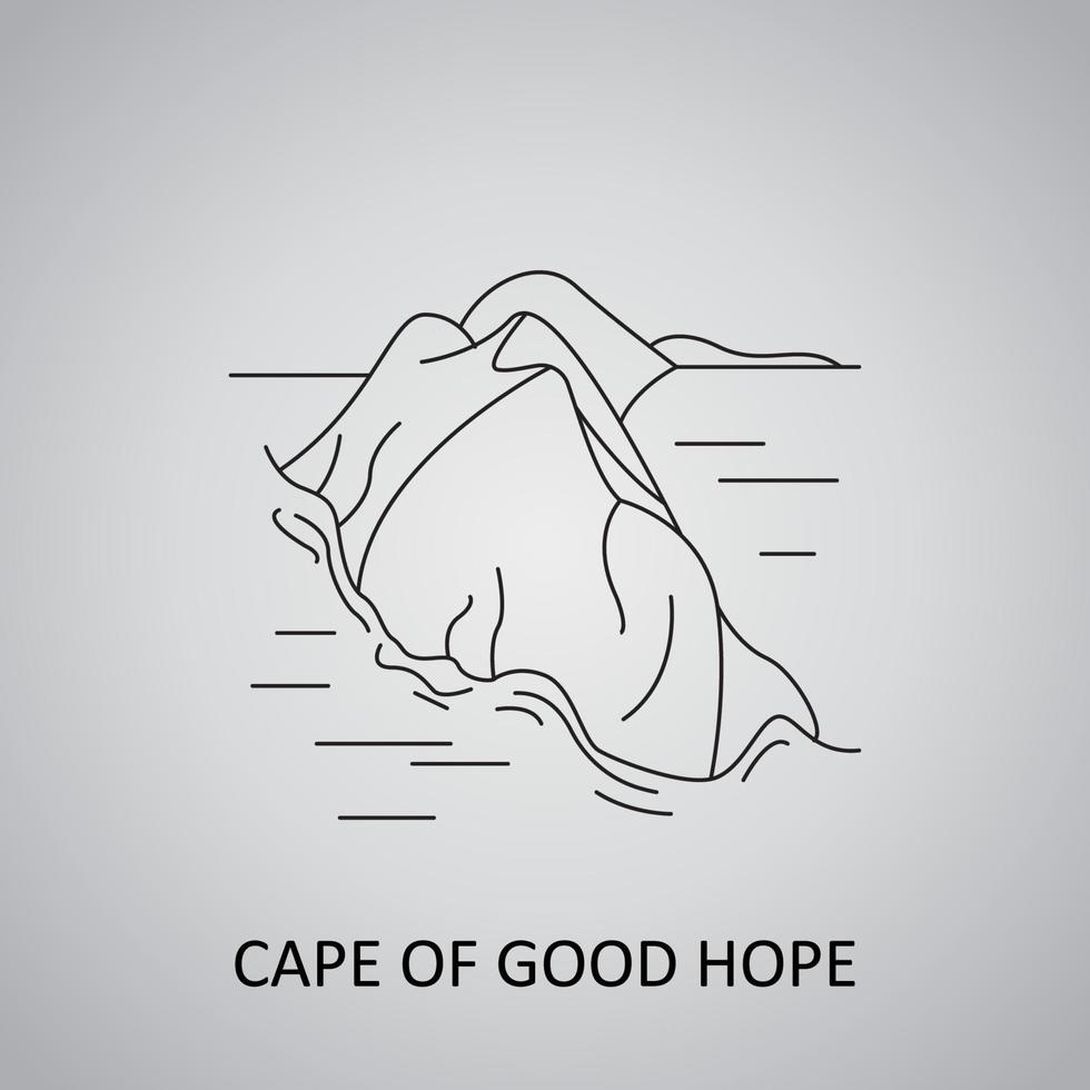 ponto do cabo e ícone do cabo da boa esperança. África do Sul vetor