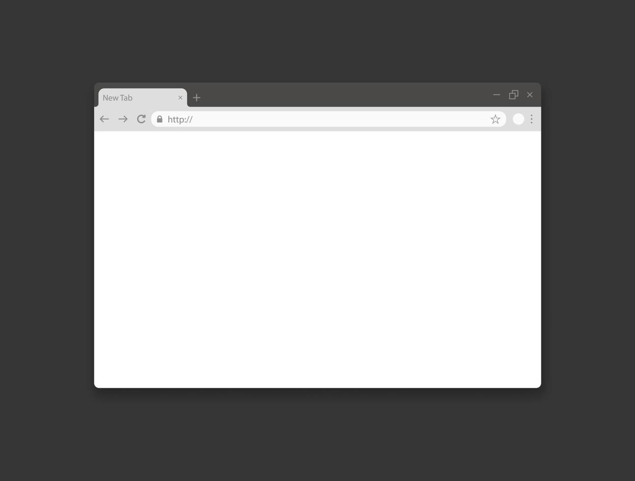modelo de página vazia do navegador da web. janela de site de maquete em branco simples. endereço da barra de pesquisa. vetor