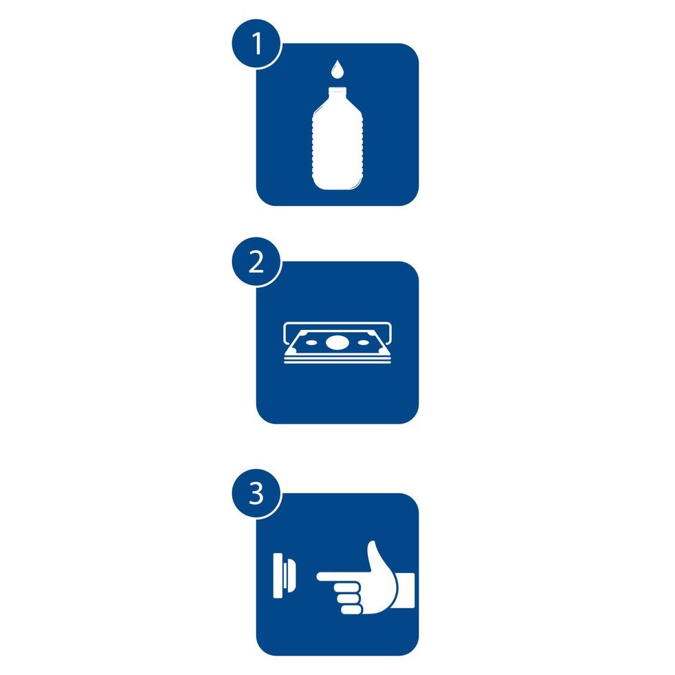 instruções de uso da máquina de venda automática de água. guia de usuario. vetor