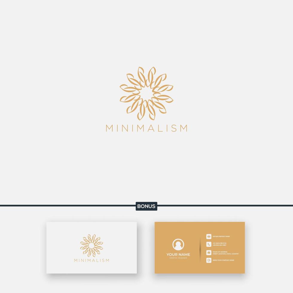 beleza de logotipo de padrão de círculo de minimalismo abstrato vetor