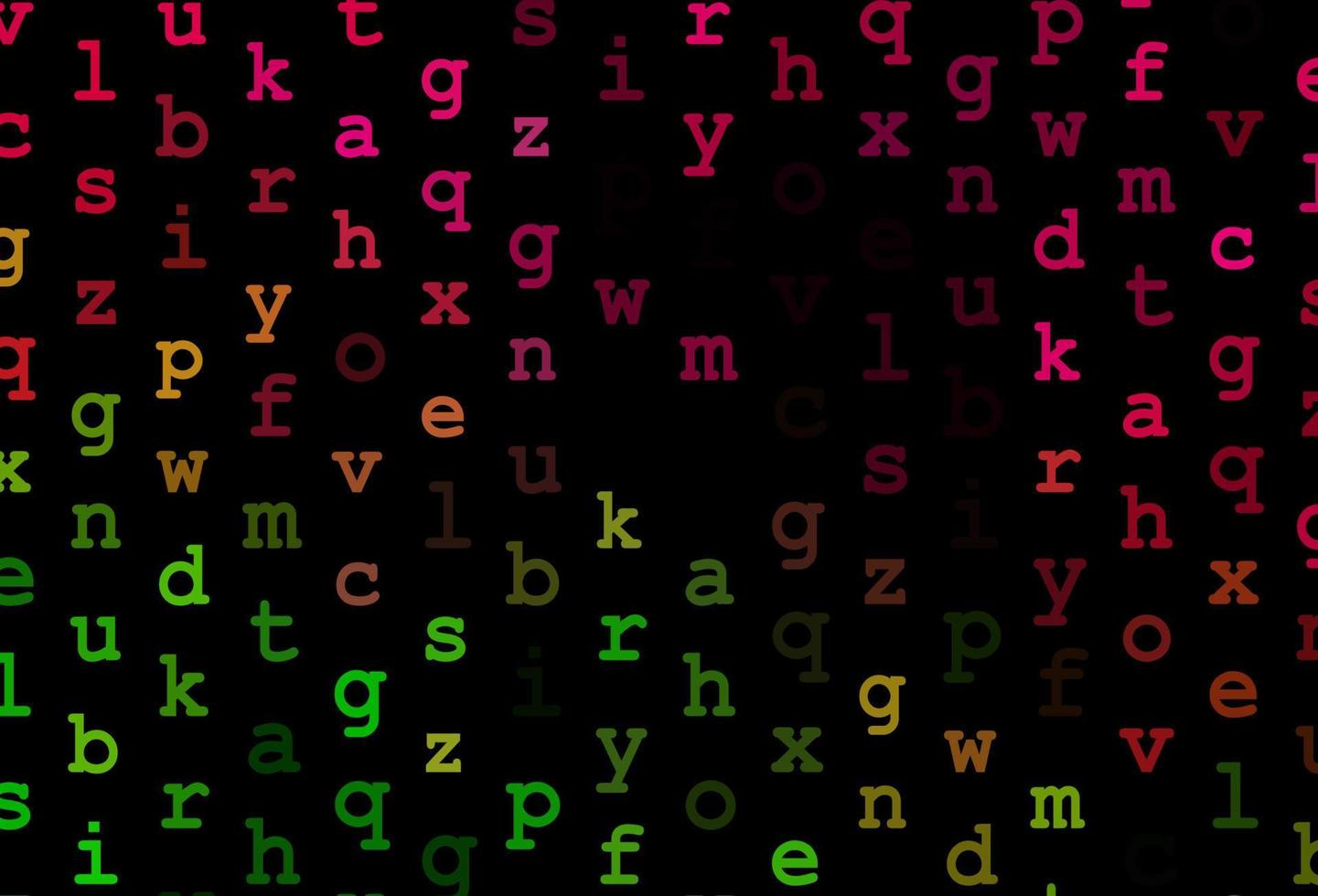textura vector rosa e verde escuro com caracteres abc.