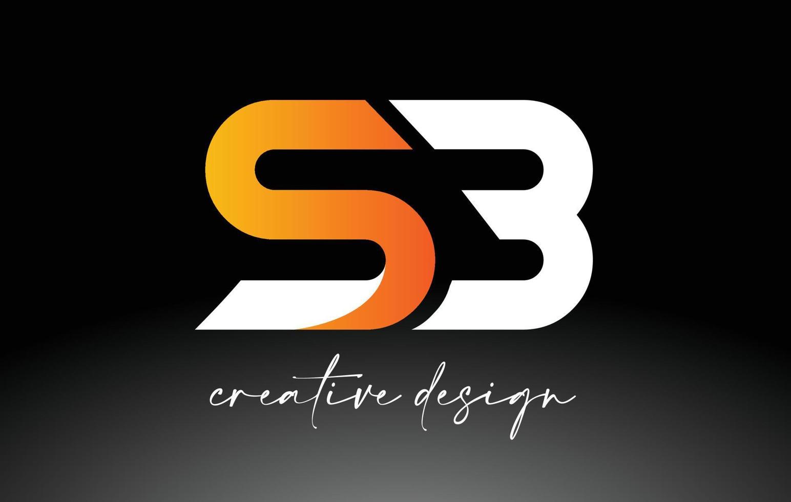 logotipo da carta sb com cores brancas douradas e vetor de ícone de design minimalista