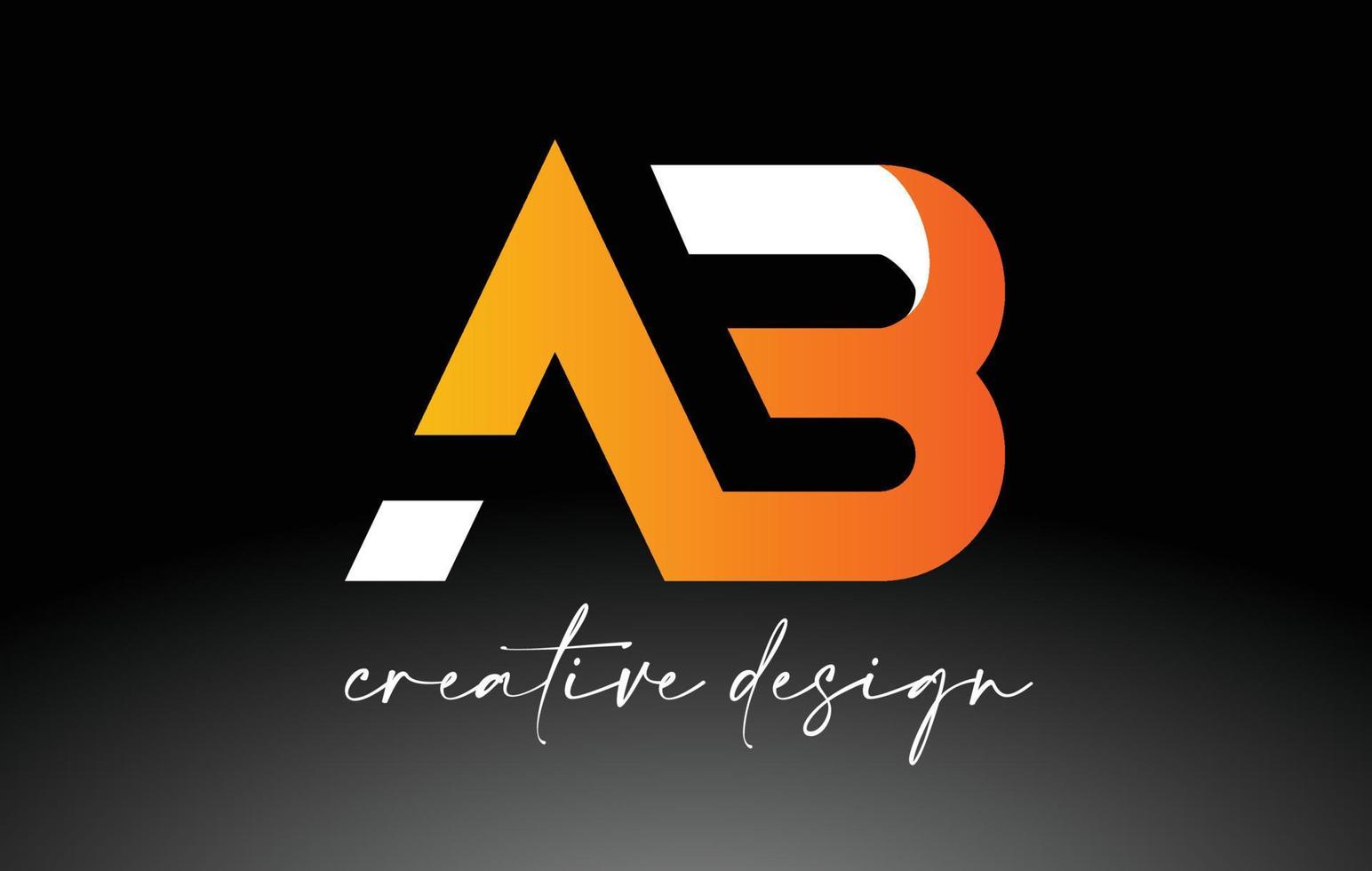 logotipo da letra ab com cores brancas douradas e vetor de ícone de design minimalista