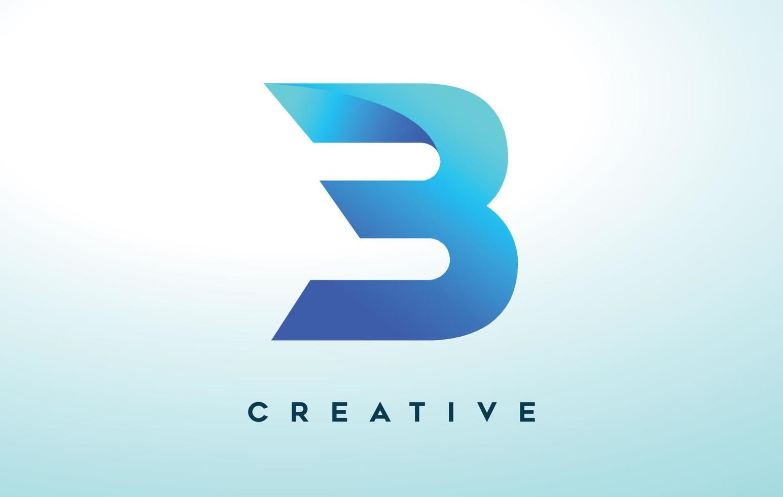 design de logotipo de letra b azul com aparência estilizada e design moderno para o logotipo da empresa de negócios vetor