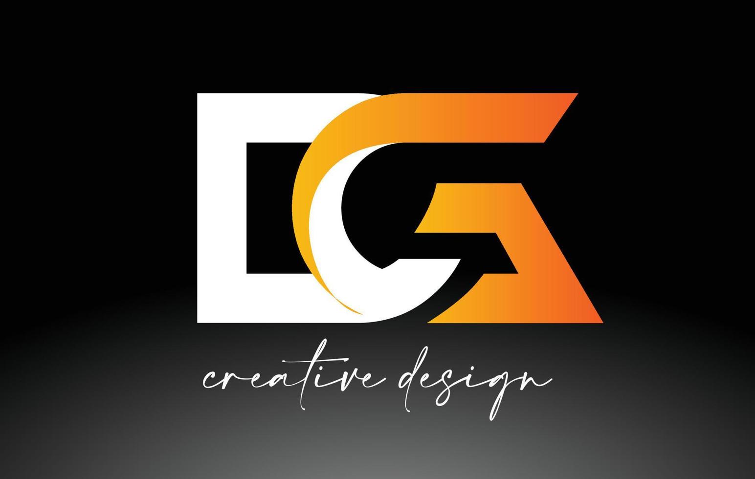 logotipo da letra dg com cores brancas douradas e vetor de ícone de design minimalista