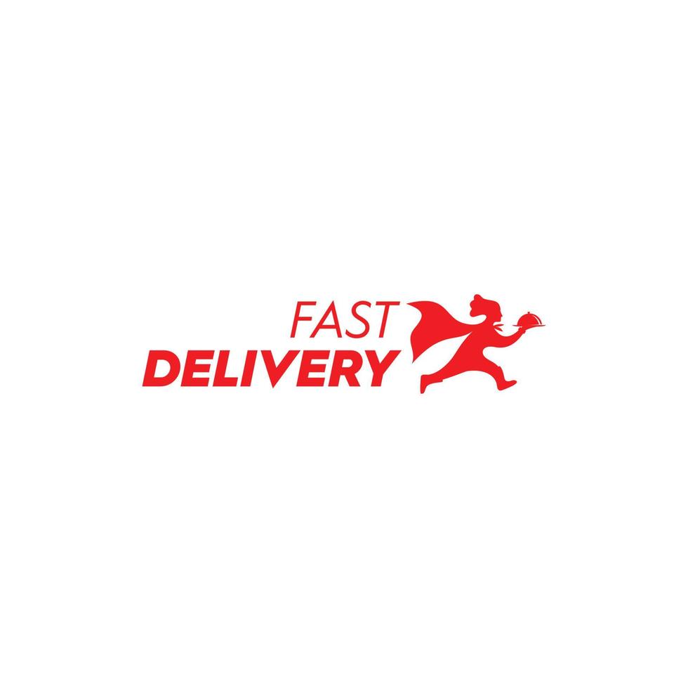 gráfico de vetor de logotipo de ilustração de corredores que entregam pedidos rápidos, bons para logotipos de entrega de alimentos