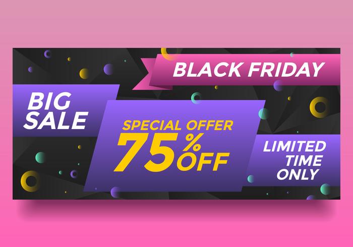 Black Friday grande venda Banner Vector