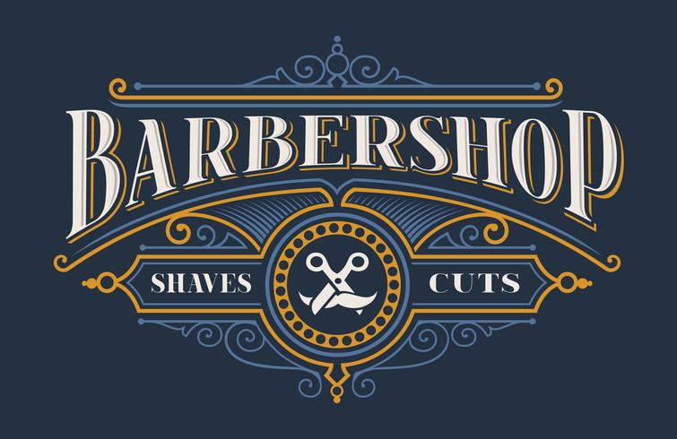 Lettering vintage para a barbearia vetor