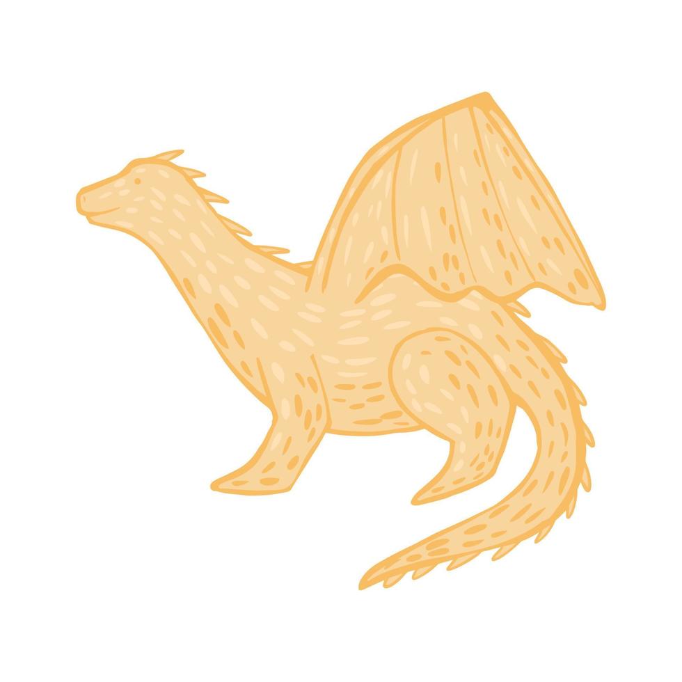 dragão isolado no fundo branco. animais fantásticos bonitos dos desenhos animados no estilo doodle. vetor