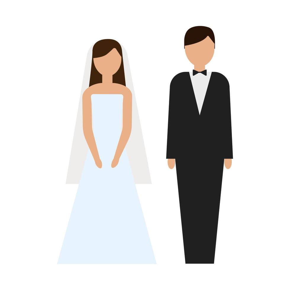 noiva e noivo. casal. ilustração de cerimônia de casamento vetor