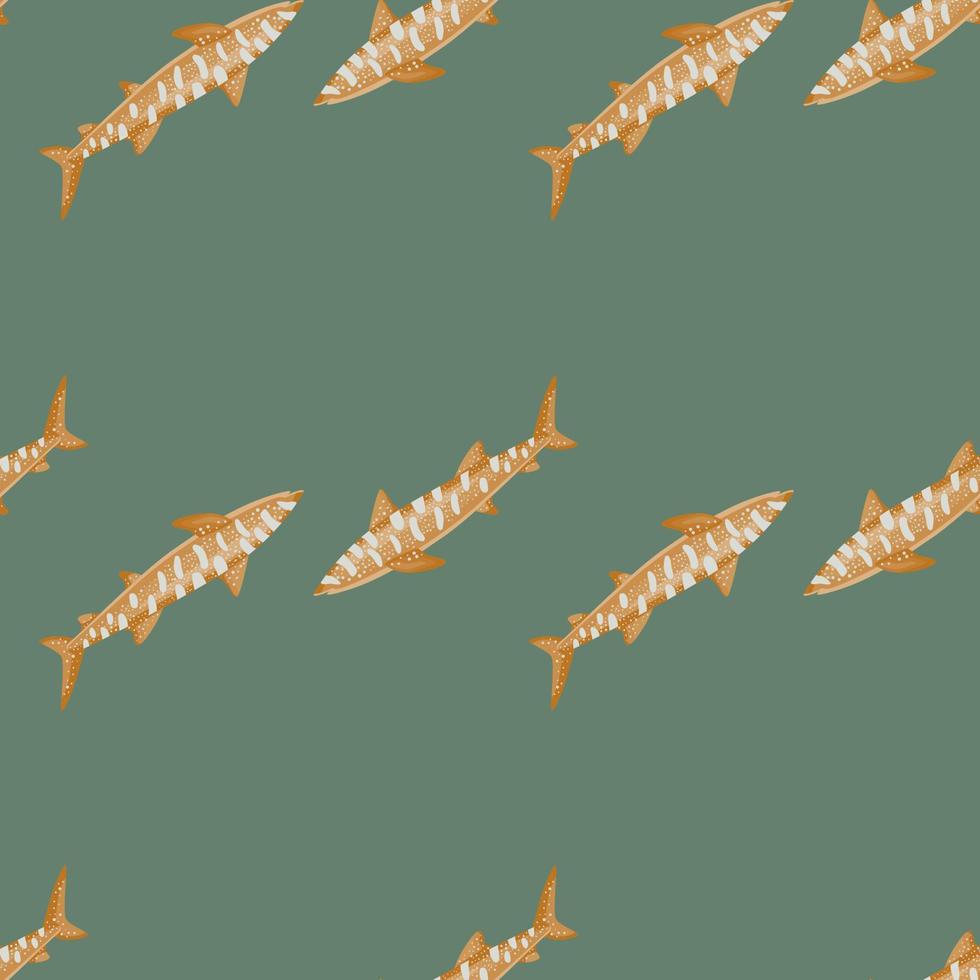 padrão sem emenda de tubarão leopardo em estilo escandinavo. fundo de animais marinhos. ilustração vetorial para têxteis engraçados de crianças. vetor