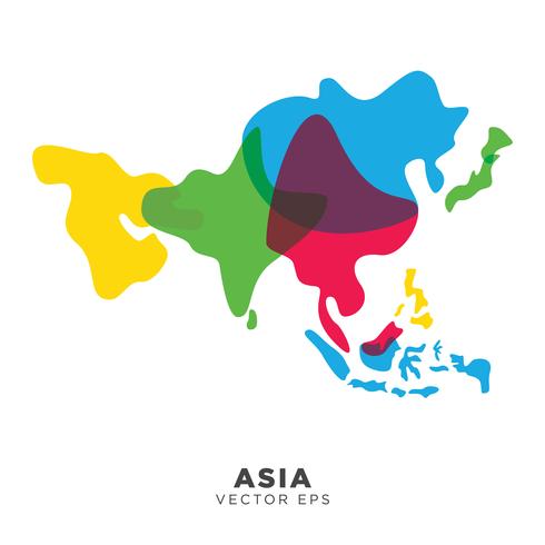 Vetor de mapa de Ásia criativa, vetor eps 10