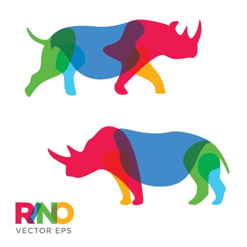 Design Animal de rinoceronte criativo, vetor eps 10