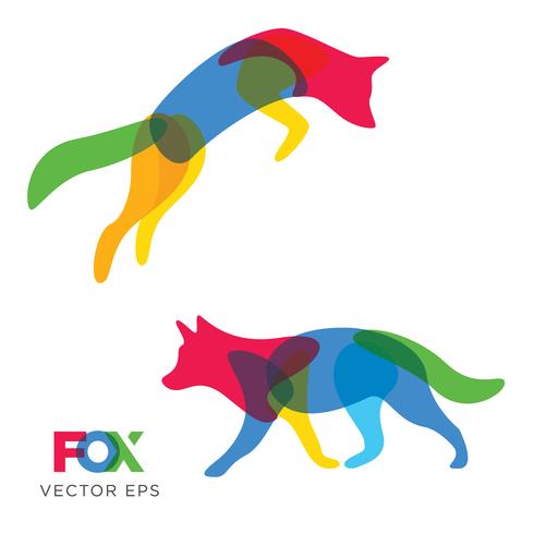 Fox criativo, projeto animal de lobo, vetor eps 10