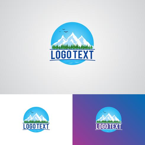 Modelo de Design de logotipo de empresa de aventura de paisagem vetor