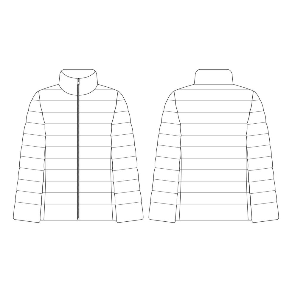 modelo mulheres jaqueta ilustração vetorial design plano contorno coleção de roupas agasalhos vetor
