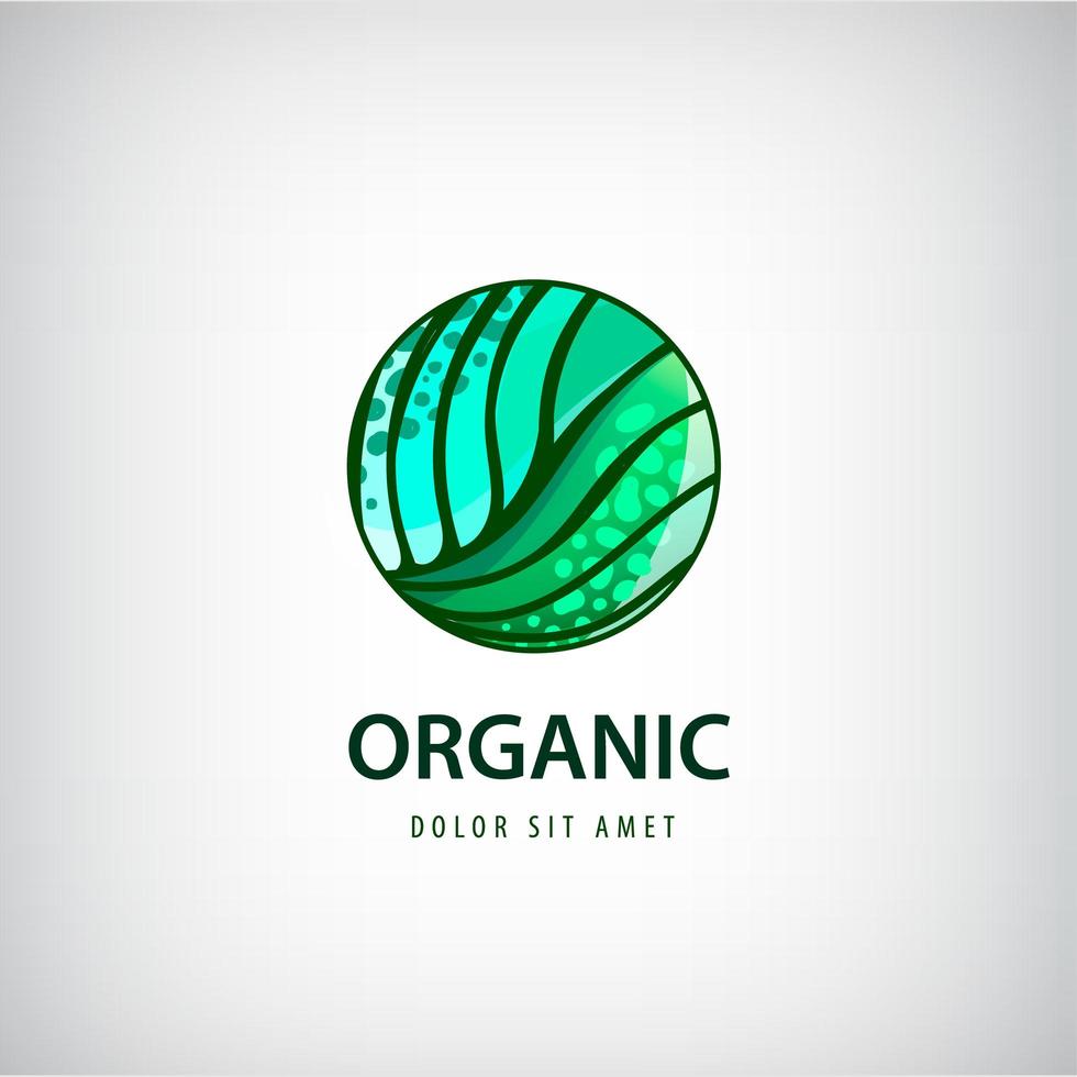 vetor eco, logotipo de comida natural orgânica e saudável, ícone