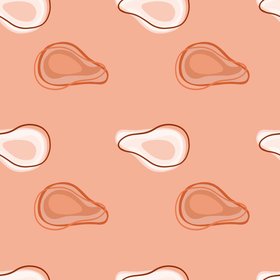 padrão de doodle sem emenda de vitamina saudável com ornamento de abacate com contornos. fundo pálido rosa. vetor