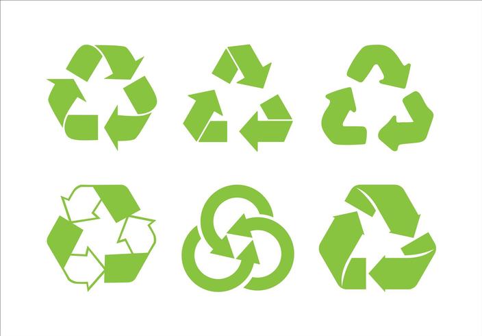 Recicle o vetor de ícone. Recycle Recycling set symbol illustration - Vector