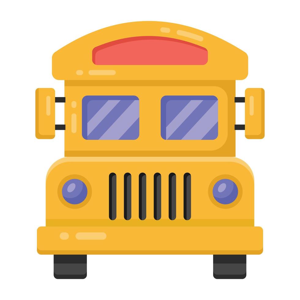 um ícone moderno de ônibus escolar em design plano vetor