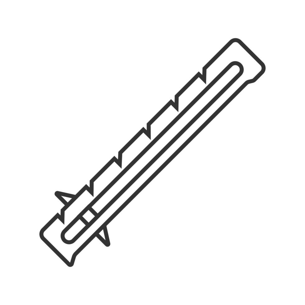 ícone linear de calibre de costura. ilustração de linha fina. régua. símbolo de contorno. desenho de contorno isolado de vetor