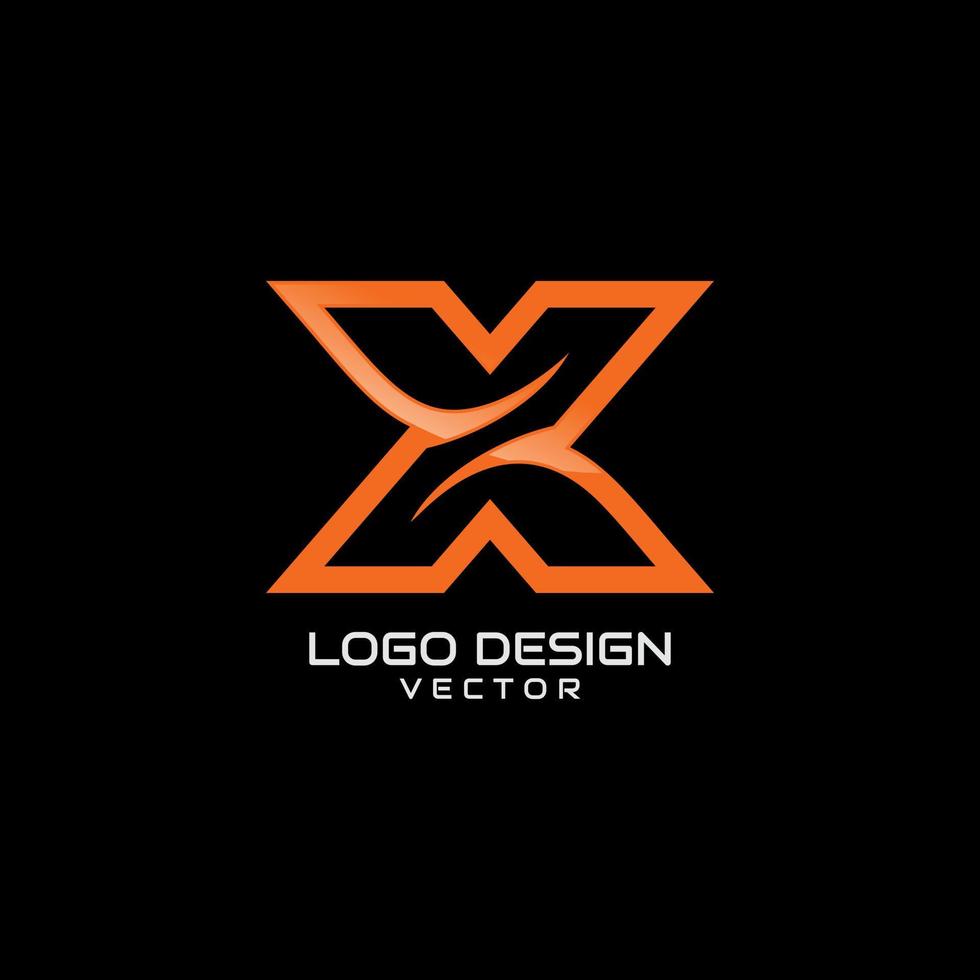 x modelo de logotipo de símbolo vetor