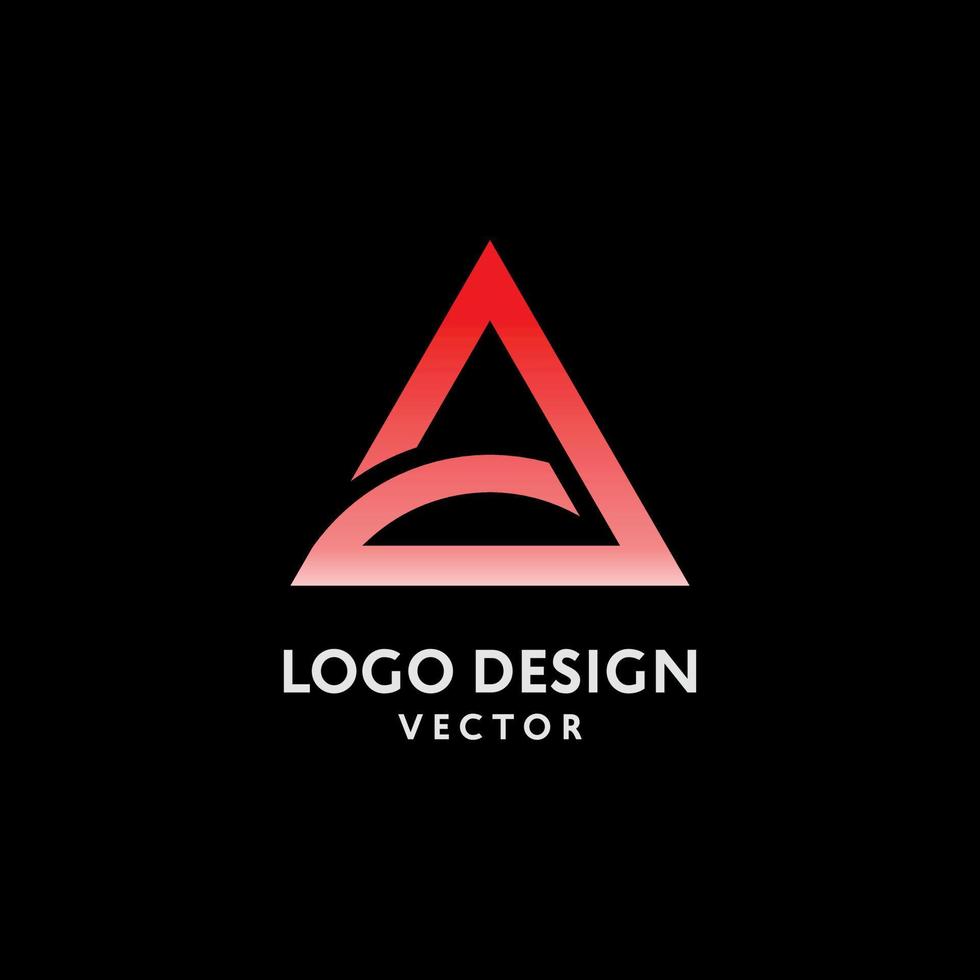 triângulo um design de logotipo de letra vetor
