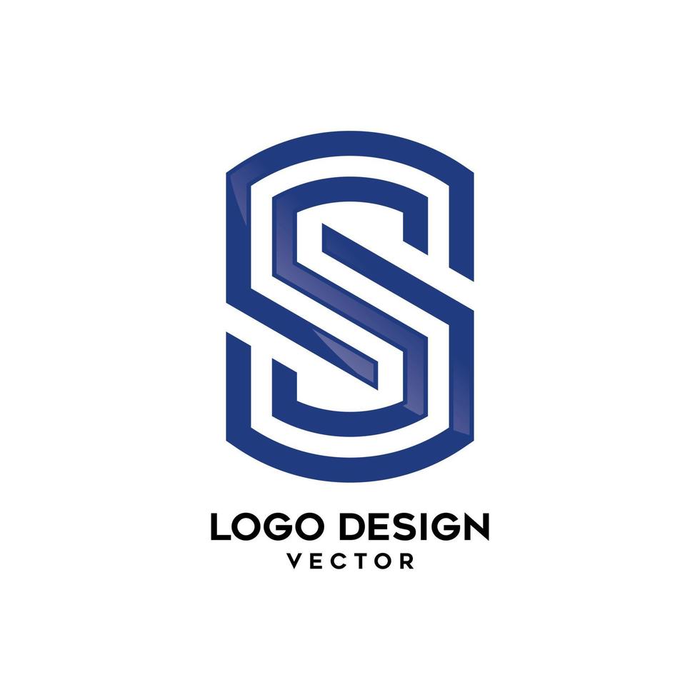 s carta design de logotipo da empresa linear vetor