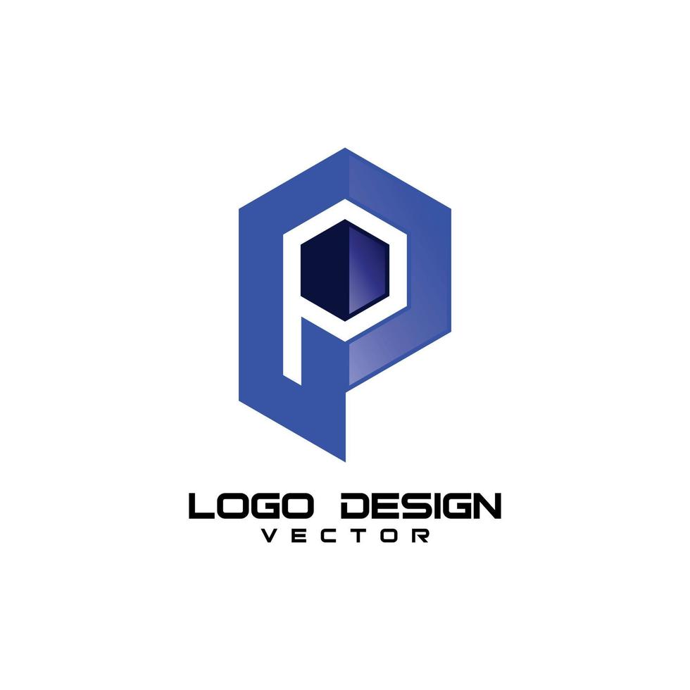 letra p de design de logotipo da empresa vetor
