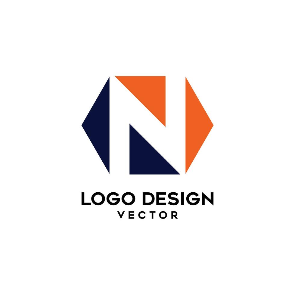 n modelo de logotipo de símbolo de letra vetor