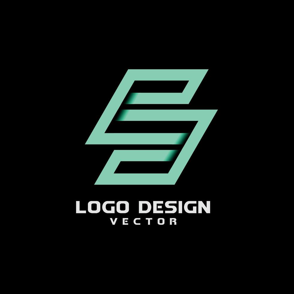 design de logotipo de tipografia de arte de linha de letra s vetor