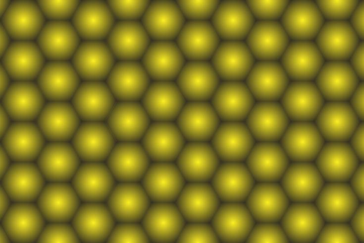 Fundo de hexágono amarelo dourado brilhante vetor