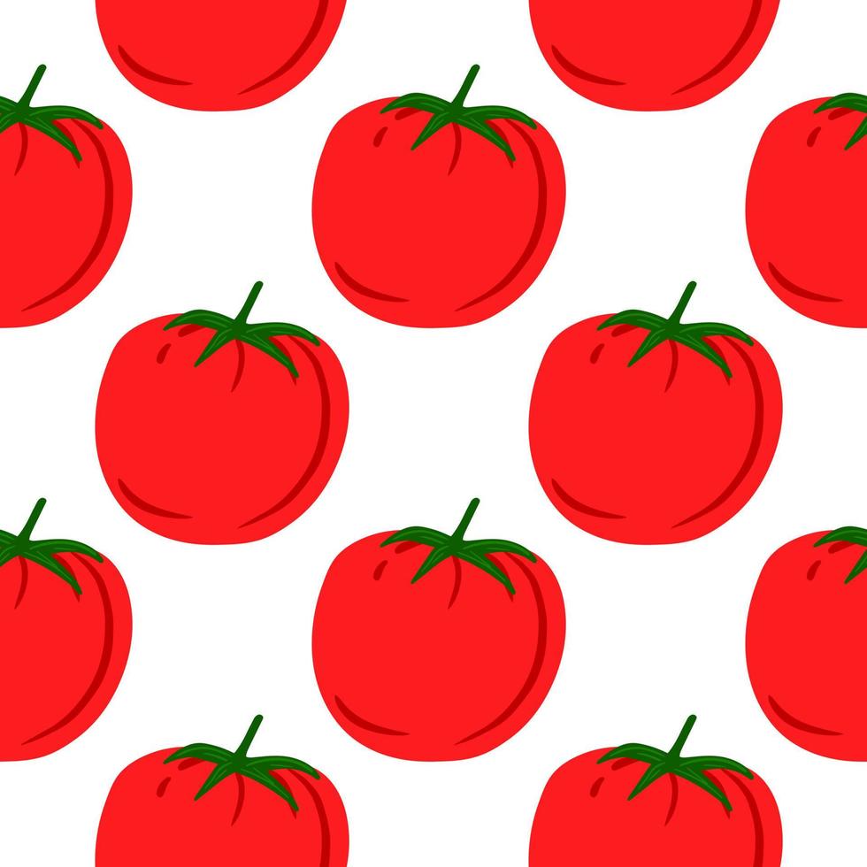 doodle padrão de tomate para design de tecido. fundo de tomates vermelhos. vegetal saudável orgânico. papel de parede. vetor