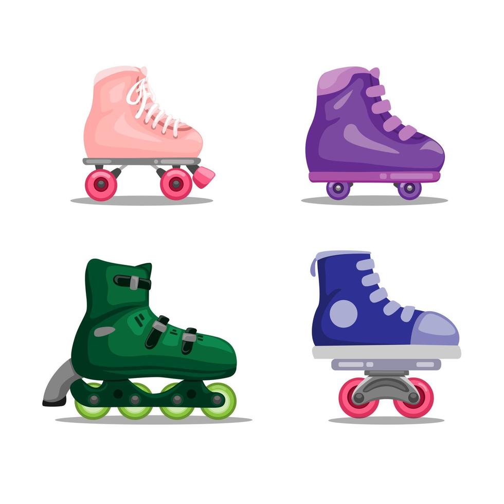 coleção de variação de patins conjunto ilustração vetor