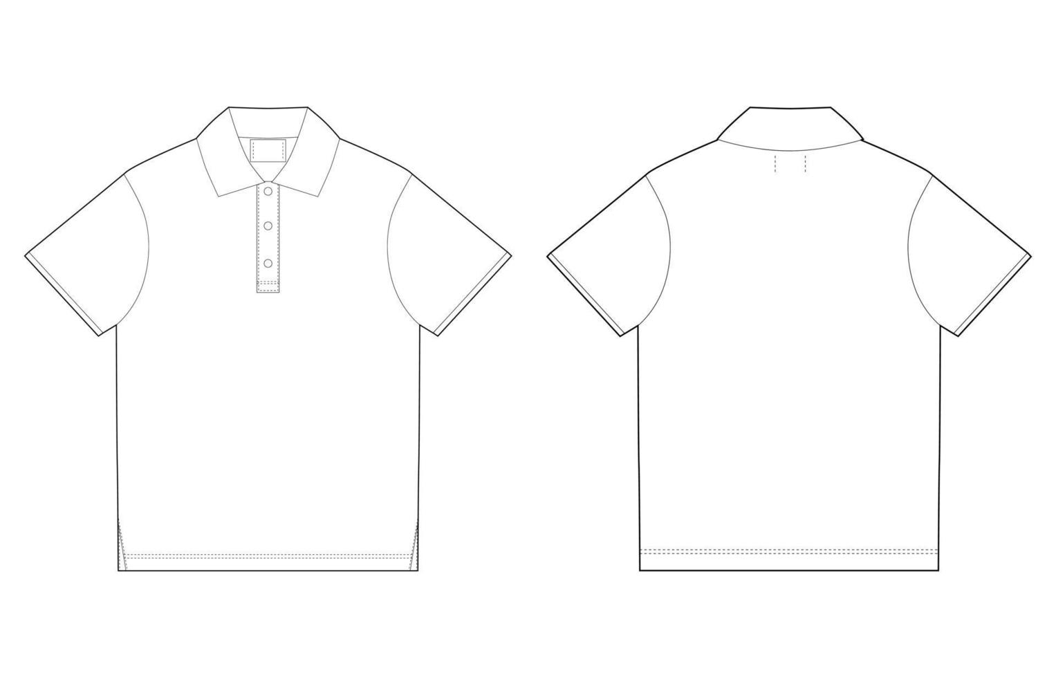 modelo de design de camiseta polo. vetor frente e verso.