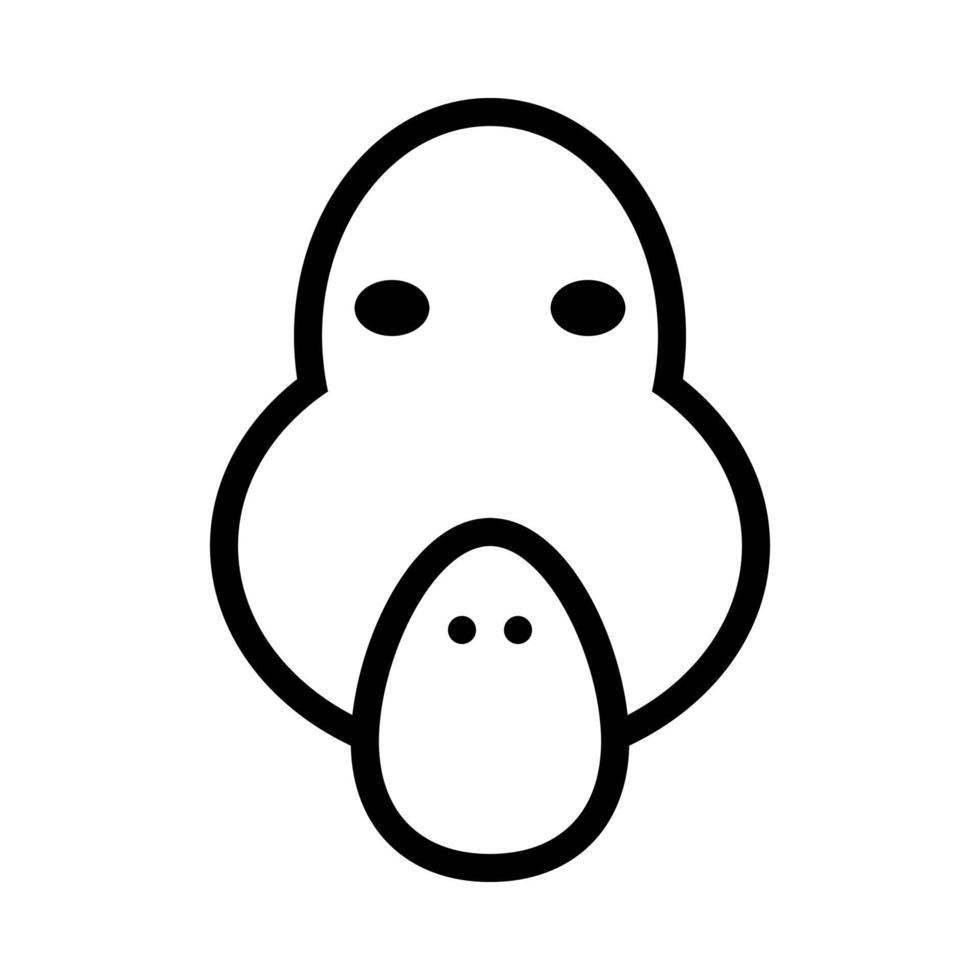 ícone de pato é um ícone de animal muito fofo com um estilo minimalista, mas extraordinário, muito adequado para design de aplicativos e outros designs gráficos. também é adequado para designs com temas infantis. vetor