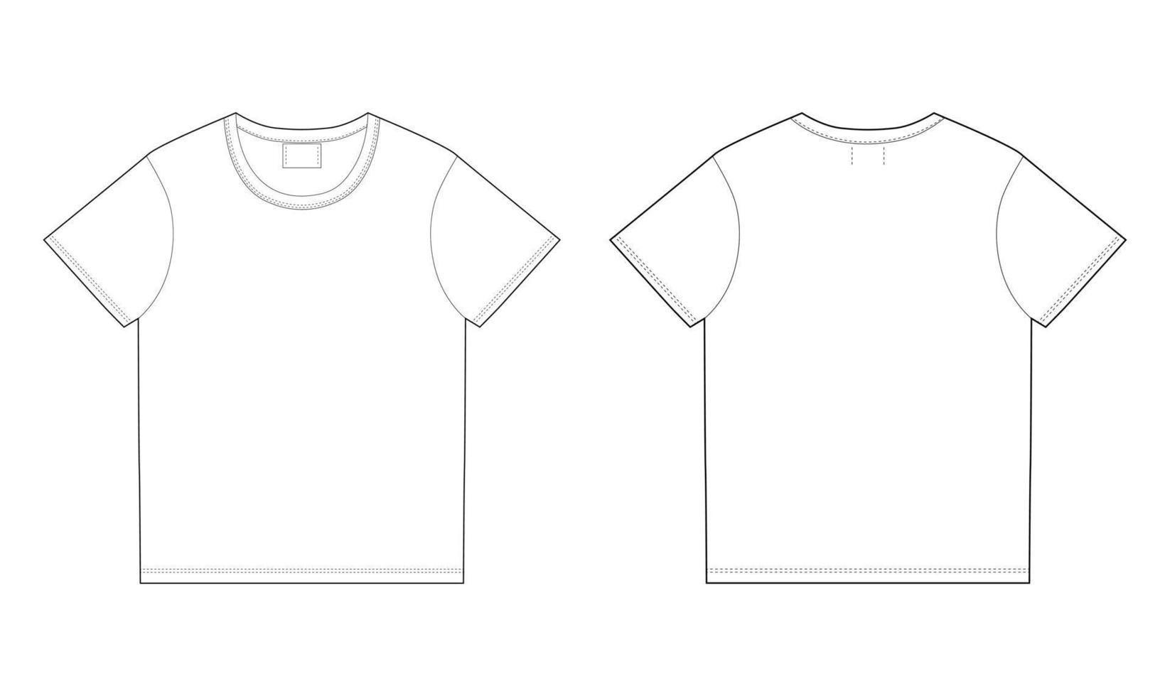 modelo de design de camiseta. vetor frente e verso. 5637452 Vetor