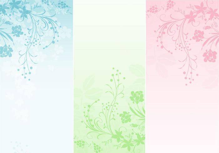 Pacote vetorial de banner floral Pastel vetor