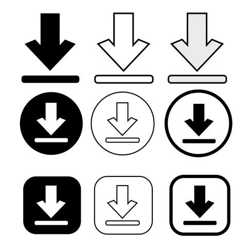 conjunto de ícone de download de sinal simples vetor