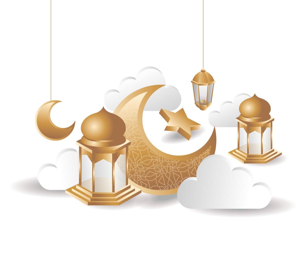 lua estrela conceito ramadan kareem ilustração vetor