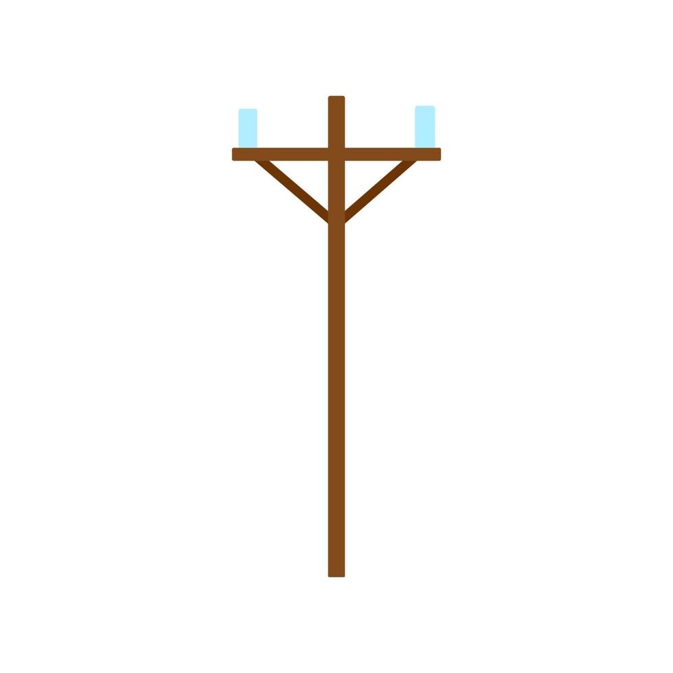 ícone de linha de energia de madeira. design de vetor plano de linha de energia