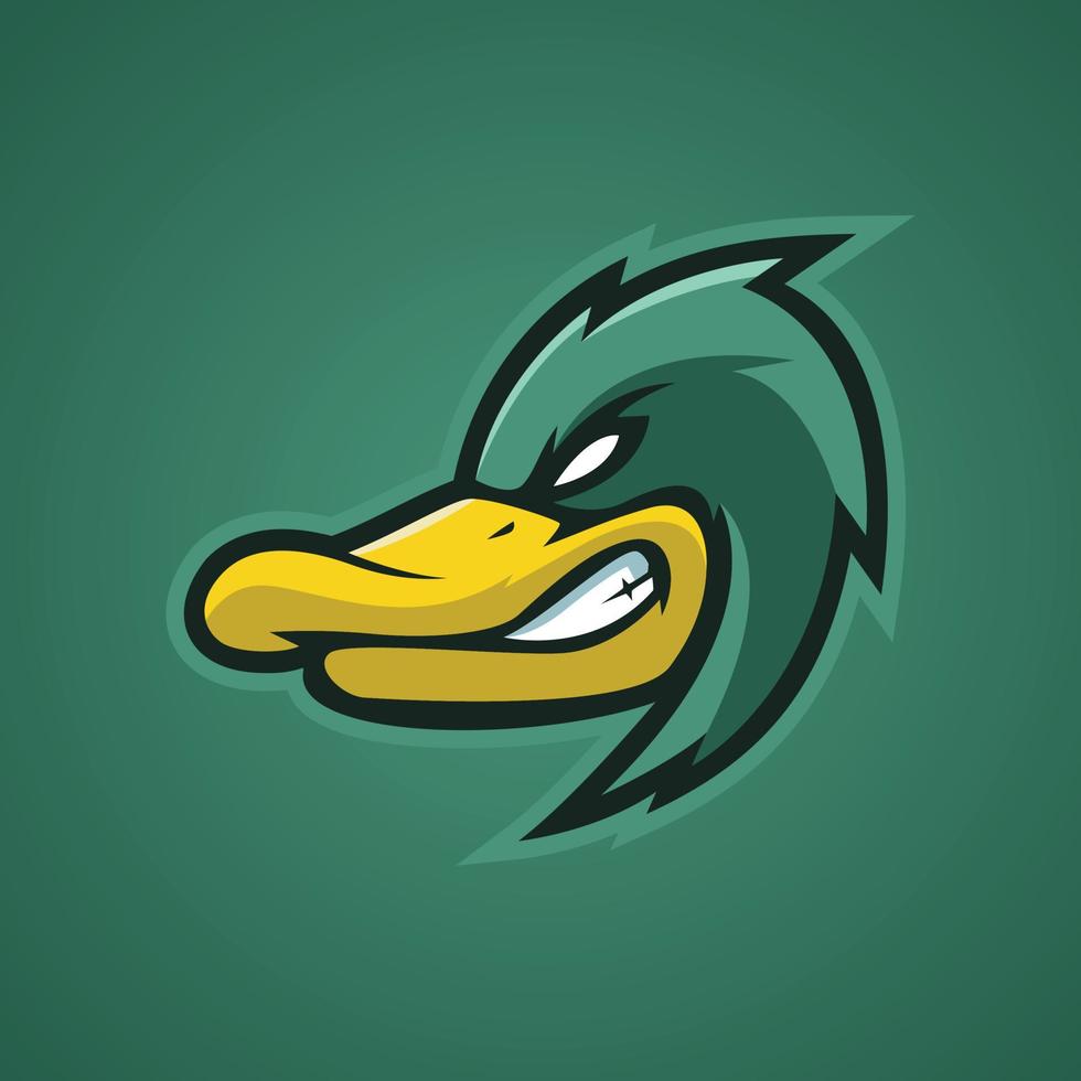 logotipo de esports com raiva de pato vetor