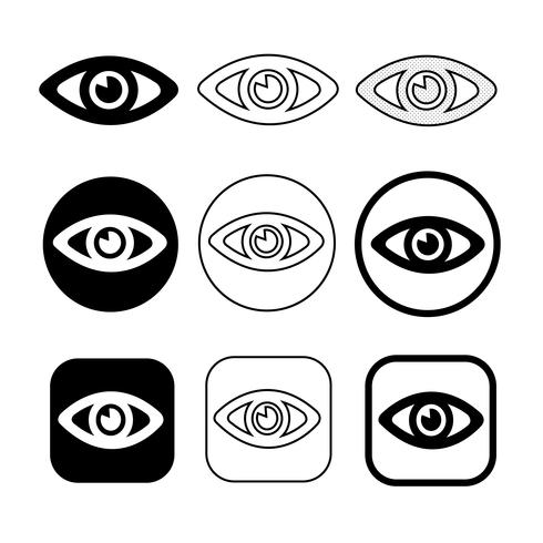 Sinal de conjunto de ícone de olho vetor