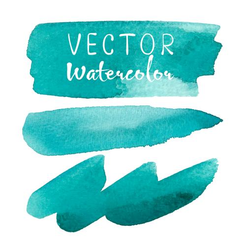 Conjunto de pincel aquarela sobre fundo branco. Ilustração vetorial vetor