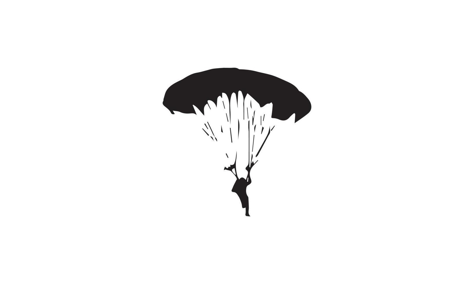 projeto de ilustração vetorial de paraquedismo preto e branco vetor