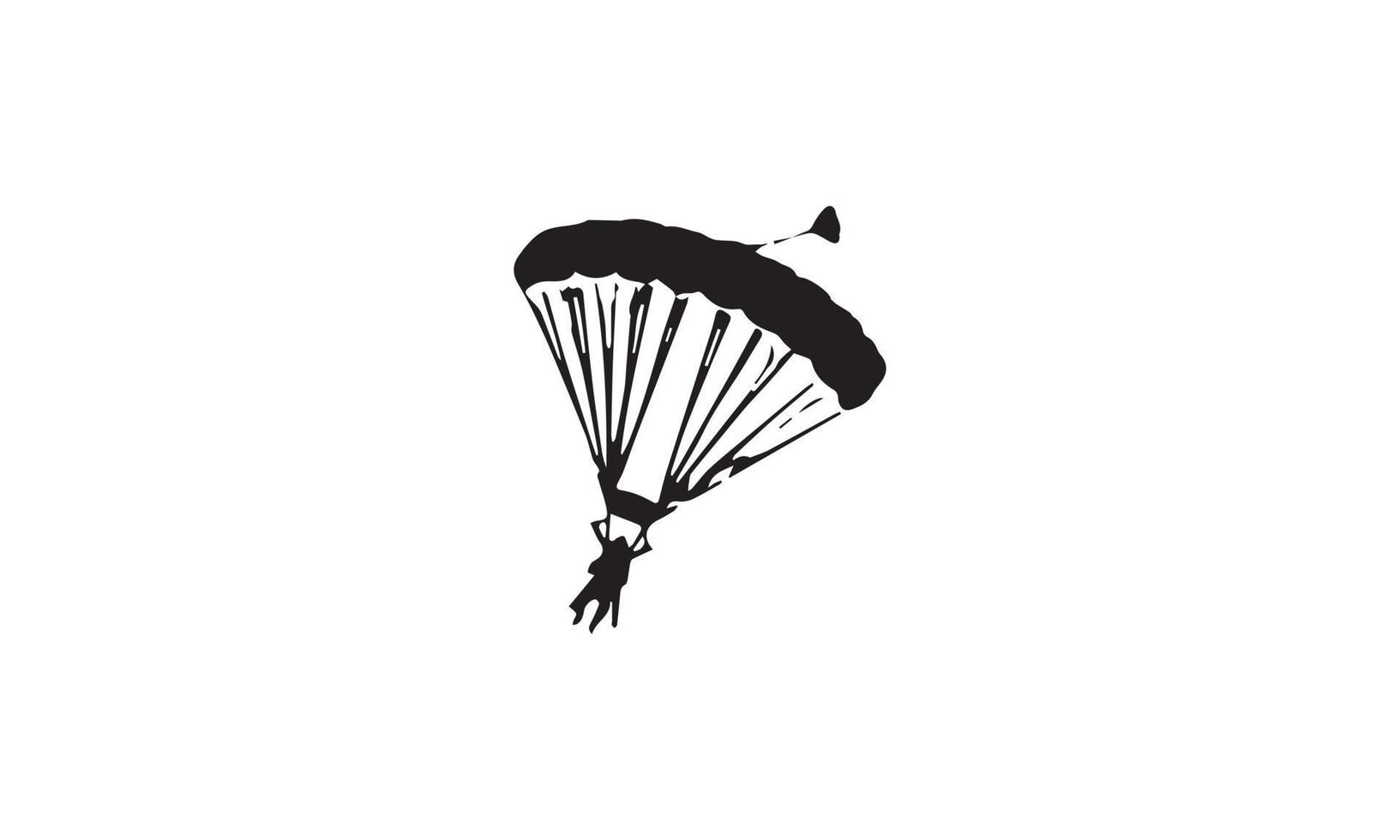 projeto de ilustração vetorial de paraquedismo preto e branco vetor