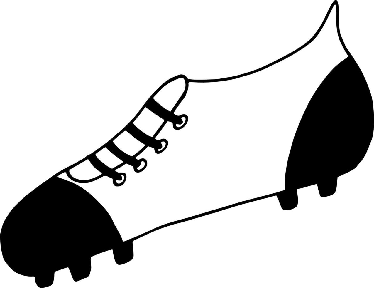 ícone de botas de futebol. doodle desenhado à mão. , escandinavo, nórdico, minimalismo, monocromático. esportes, equipamentos, calçados, uniformes. vetor